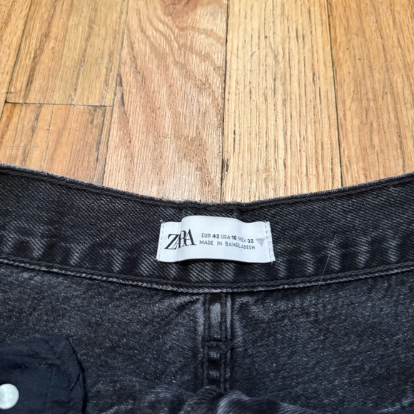 Zara Dark Gray Straight Leg High Rise Jeans Size 10 - Picture 3 of 6